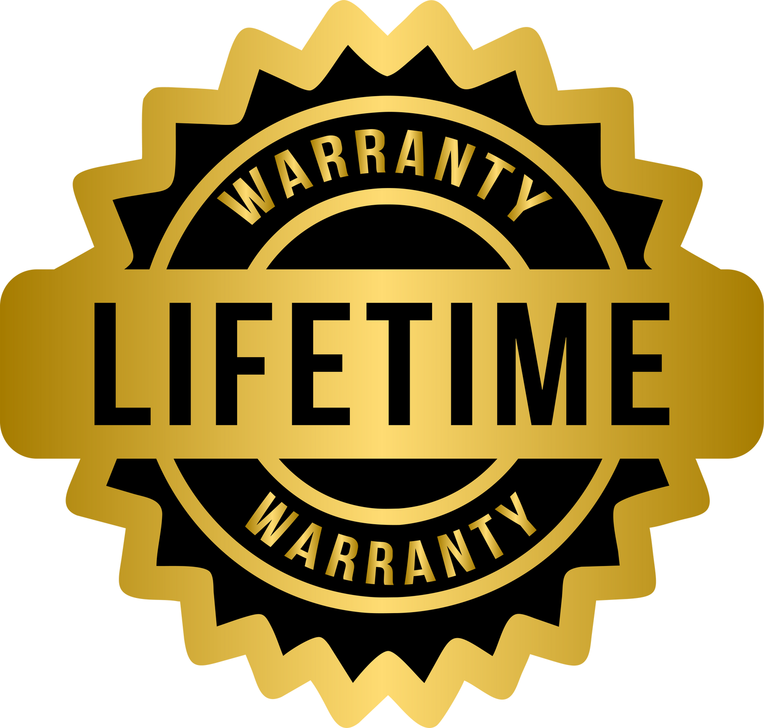 Lifetime warranty golden badge